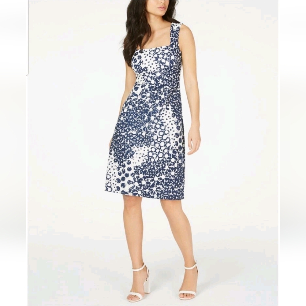 Trina Turk Women's 8 Approval Square Neck Midi Dress Field Of Flowers Lace